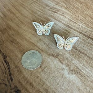 Elegant Butterfly Earrings with Crystals